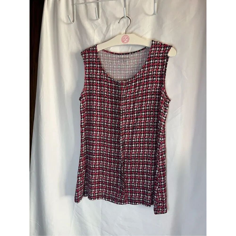 Croft & Barrow Red Patterned Woman’s Tank Top Size Small